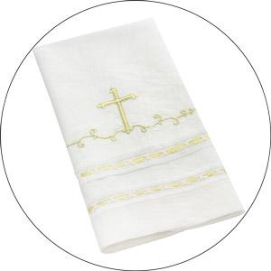 Integrity Designs Baby Baptism Towel with Cross Embroidery Soft Absorbent Cotton 